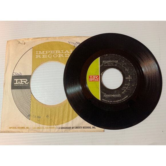 Johnny Rivers 45 RPM Vinyl Record "Muddy River" & "Resurrection" Imperial Record - Picture 3 of 5